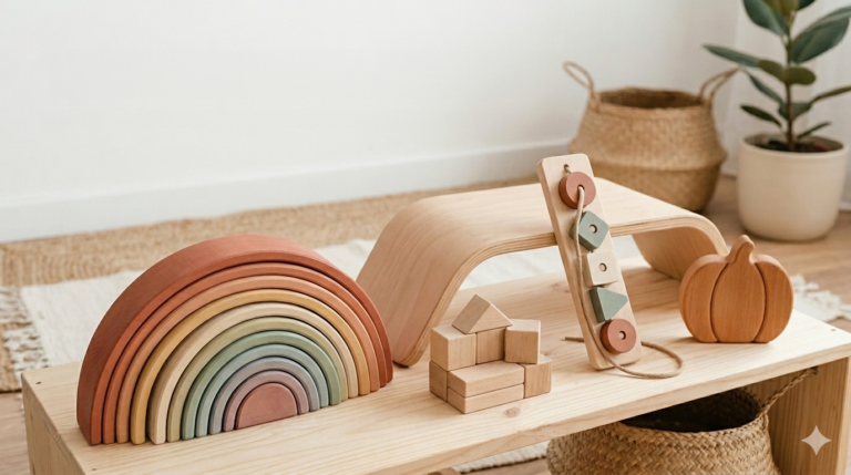 5 Juguetes de madera esenciales para un hogar consciente y lleno de calma